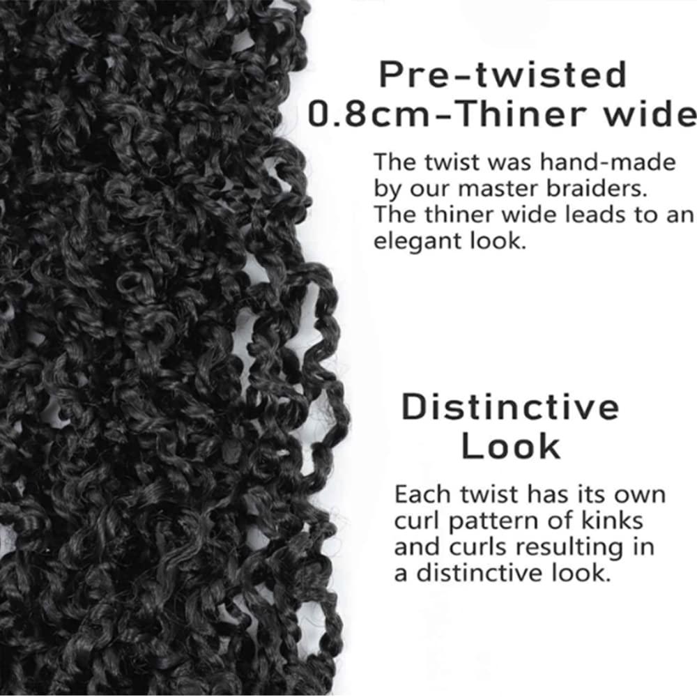 SOKU Boho Passion Twist Crochet Hair 20\" - 5 Packs Black Pre Twisted Mini Majesty Twist Curly Senegalese Dreadlocks Extensions Pre-looped Soft Locs Braids for Women Synthetic