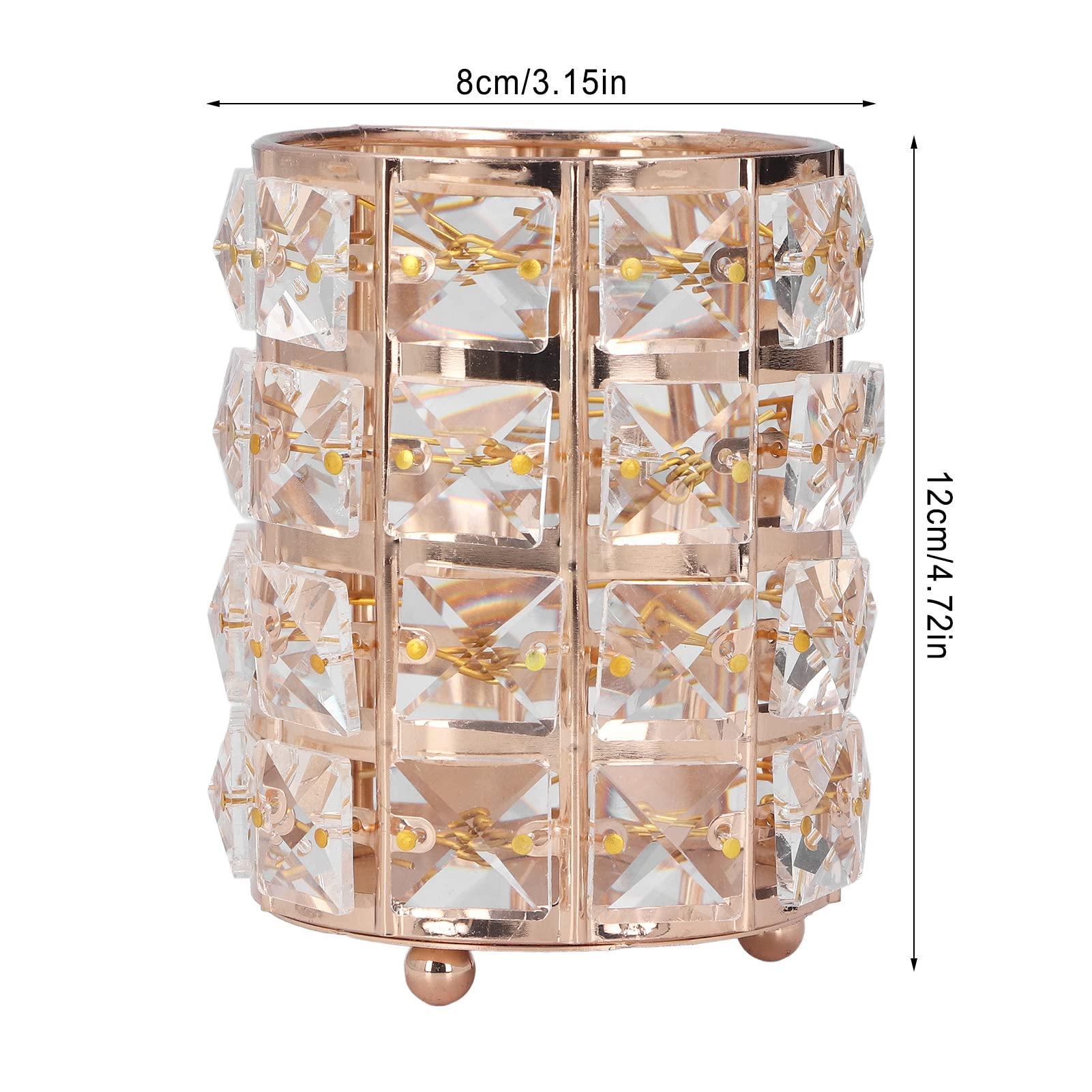 CHEOTIME CHEOTIME Makeup Brush Holder Organizer Golden Crystal Bling Personalized Gold Comb Brushes Pen Pencil Storage Box Container (Gold)