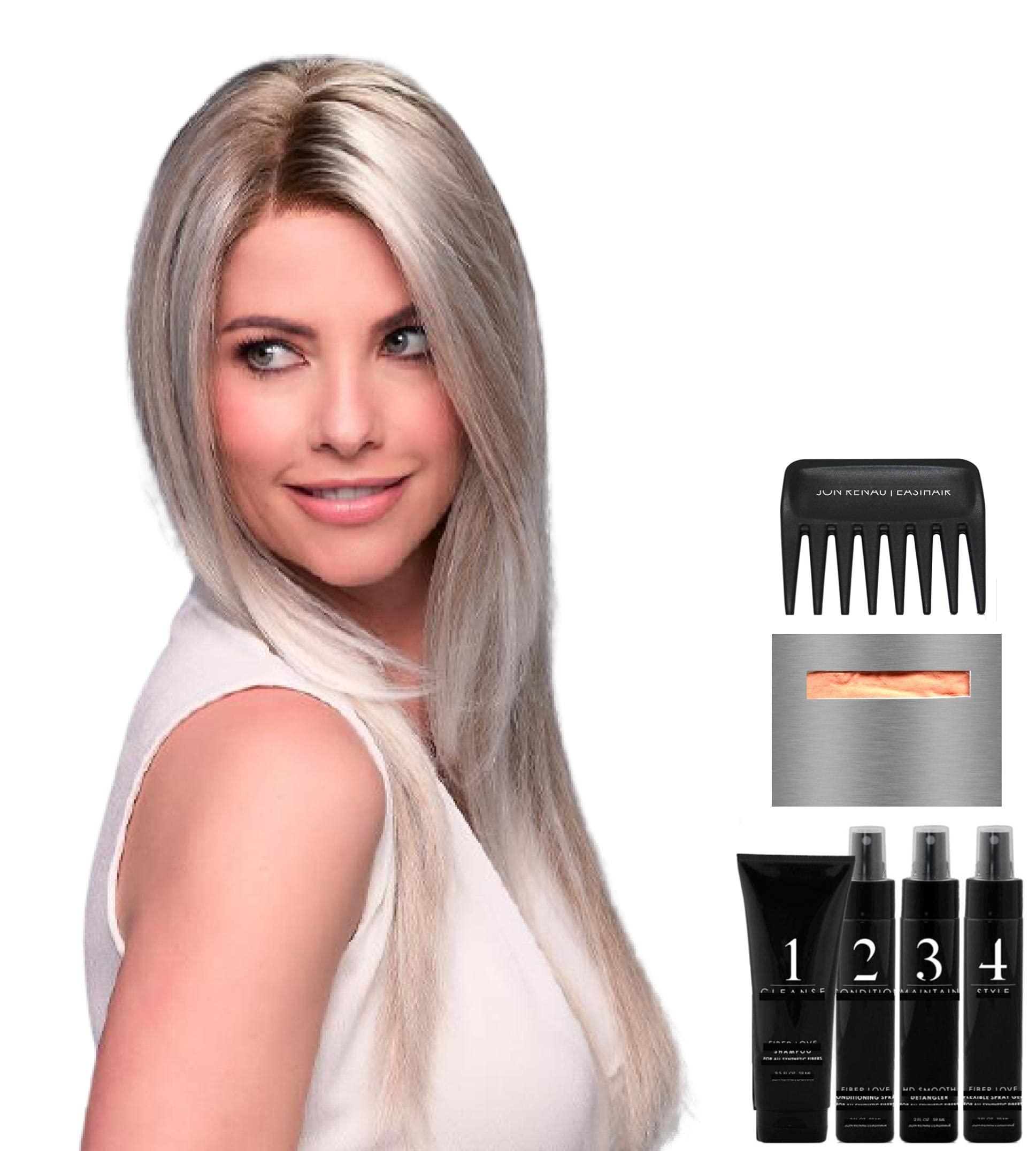 Jon Renau & Christy's Wigs Bundle - 8 Items: Zara Lite by Jon Renau, Christy\'s Wigs Q & A Booklet, 2oz Travel Size Wig Shampoo, Conditioning Spray, Flexible Spray, HD Smooth, Wide Tooth Comb & Wig Cap - Color: 24B22