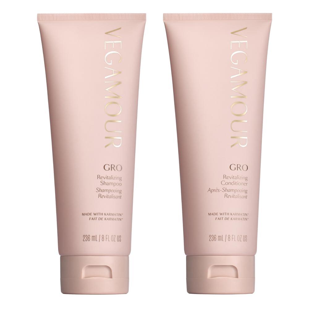 VEGAMOUR VEGAMOUR GRO Revitalizing Shampoo and Conditioner Full Size Kit, For Thicker Fuller Looking Hair, Vegan