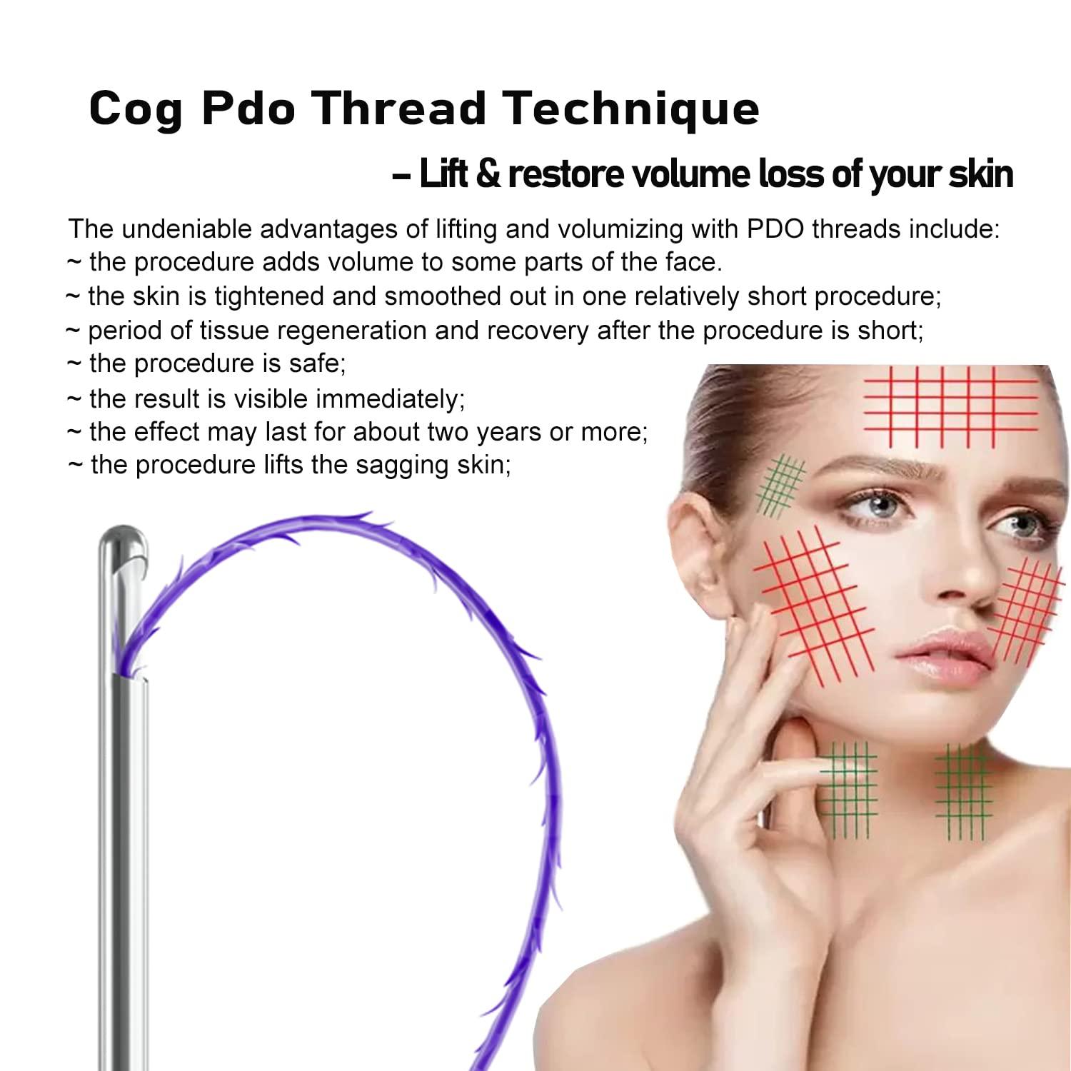 elves Elves 4D COG PDO Threads for Face Whole Body Lift B19G-100 / PDO Cog Threads Bidirectional Blunt-Type for Face Lift/10pcs