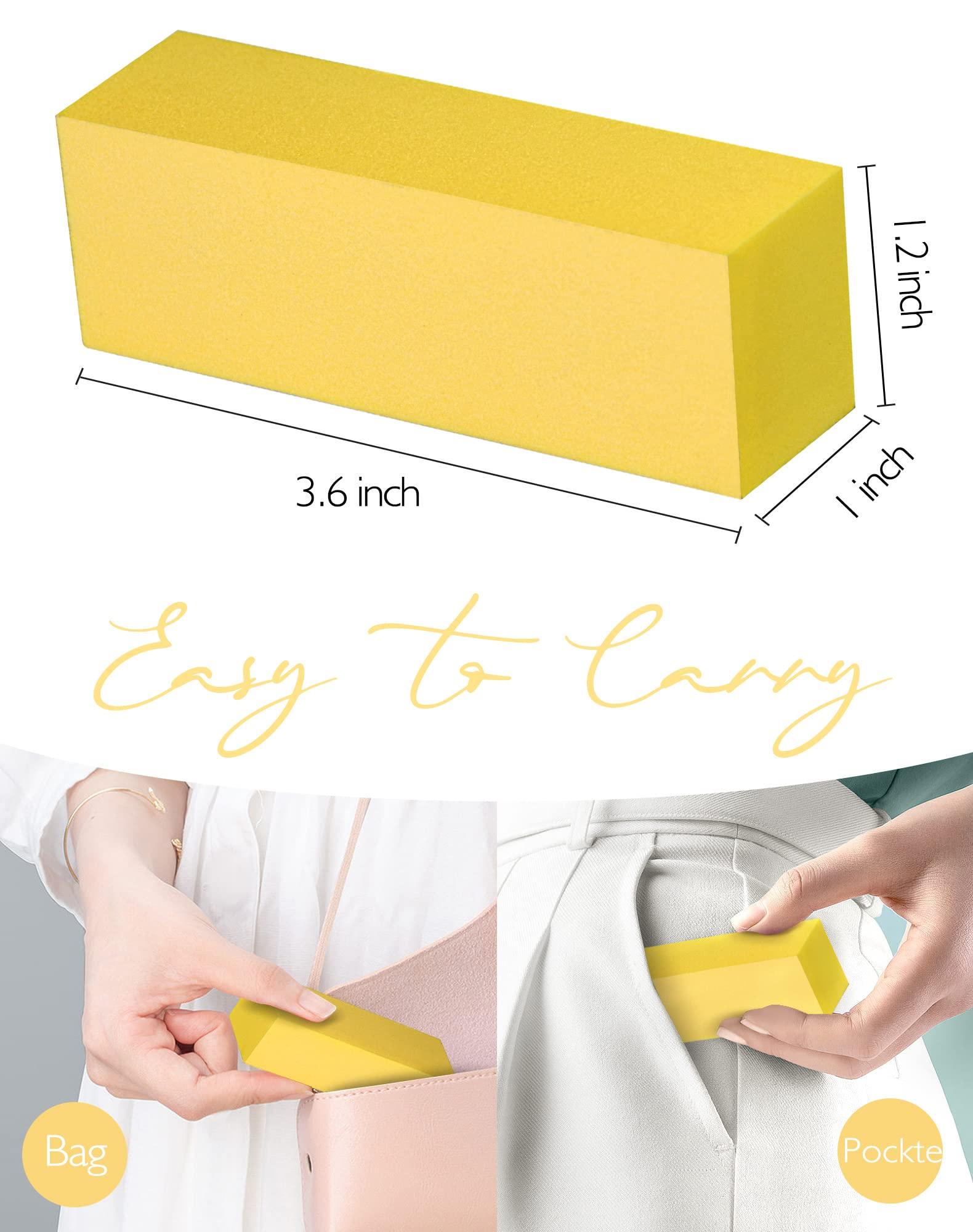 MARYTON Maryton Nail Buffer Fine Grit Finishing Block, 240 Grit Professional Yellow Buffing Blocks for Natural Nails - Buff Nails Before Gel Polish, 5 Count