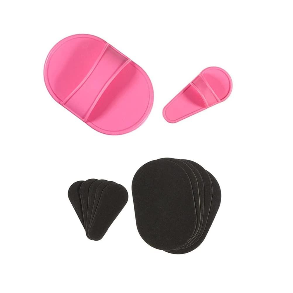 Mrisata Smooth Away Facial Hair Remover Pads Exfoliation Kit for Women Girls, Smooth Legs and Facial Hair Removal Pads in 2 Sizes, Fine Black Sandpaper for Lips and Skin, Hair Removal and Exfoliation Kit