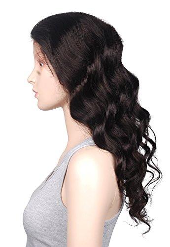 Mike & Mary Mike & Mary® Indian Remy Hair Lace Front Wigs Body Wave for Black Women with Baby Hair (26inch, #2 Darkest Brown)