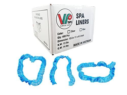 VPTAPE.COM 400-Count Spa Liners, Clear, Fit All Pedicure Spas, Disposable Pedicure Liners. (Blue), 1200mm x 1200mm