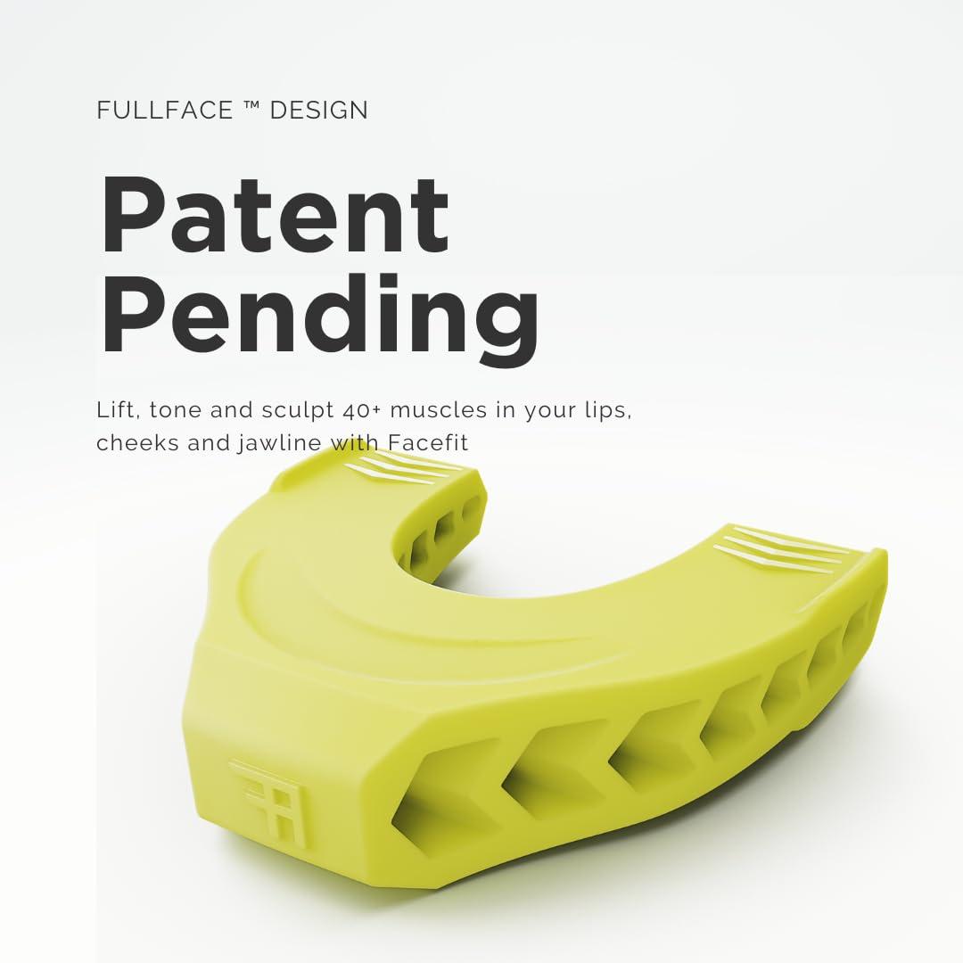 Facefit Jaw Exerciser by Facefit - Men & Women - Tone and strengthen your jawline, cheeks, chin and lips - Food-grade Silicone (Electric Yellow)