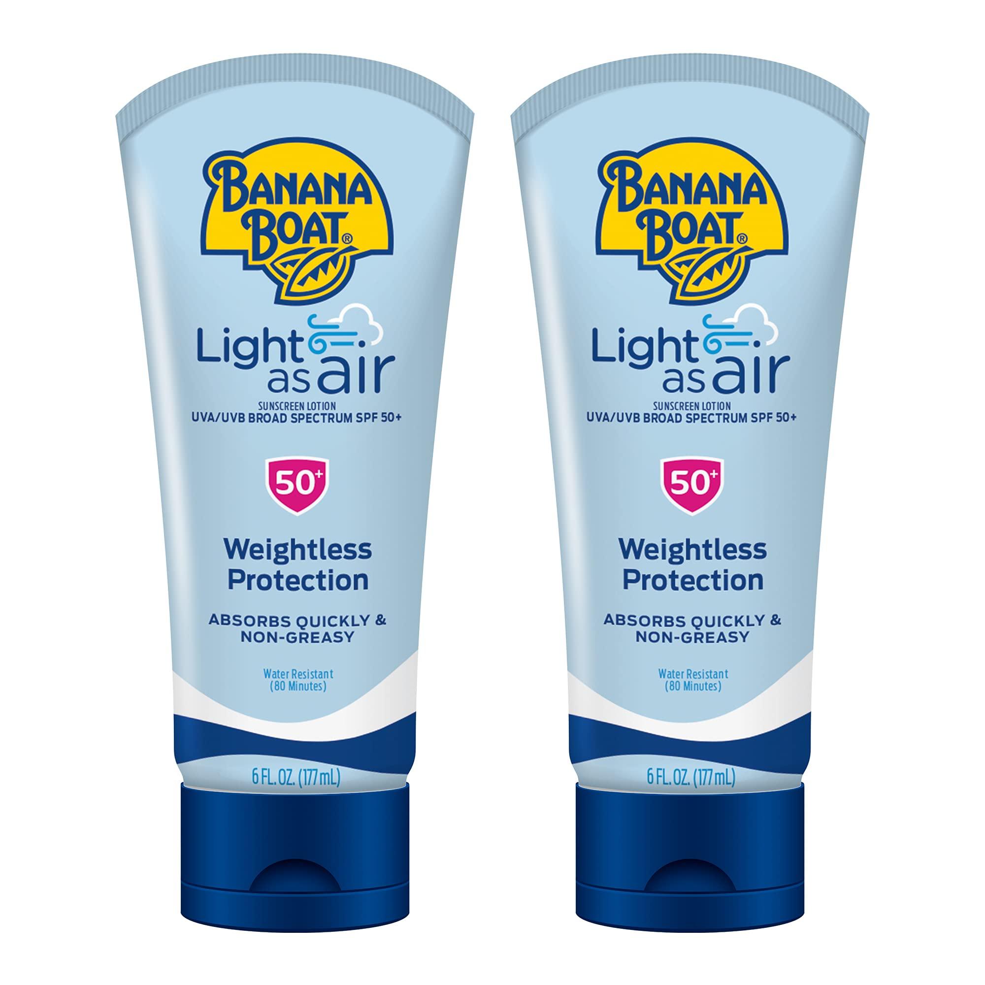 Banana Boat Banana Boat Light As Air Sunscreen Lotion SPF 50 Twin Pack | Lightweight Sunscreen & Sport Ultra SPF 50 Lip Sunscreen Twin Pack | SPF Lip Balm Pack