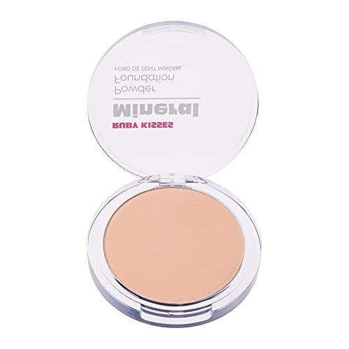 Ruby Kisses Ruby Kisses Mineral Pressed Powder Foundation, Medium to Full Coverage Natural Finish 0.35 Ounce (Ivory)