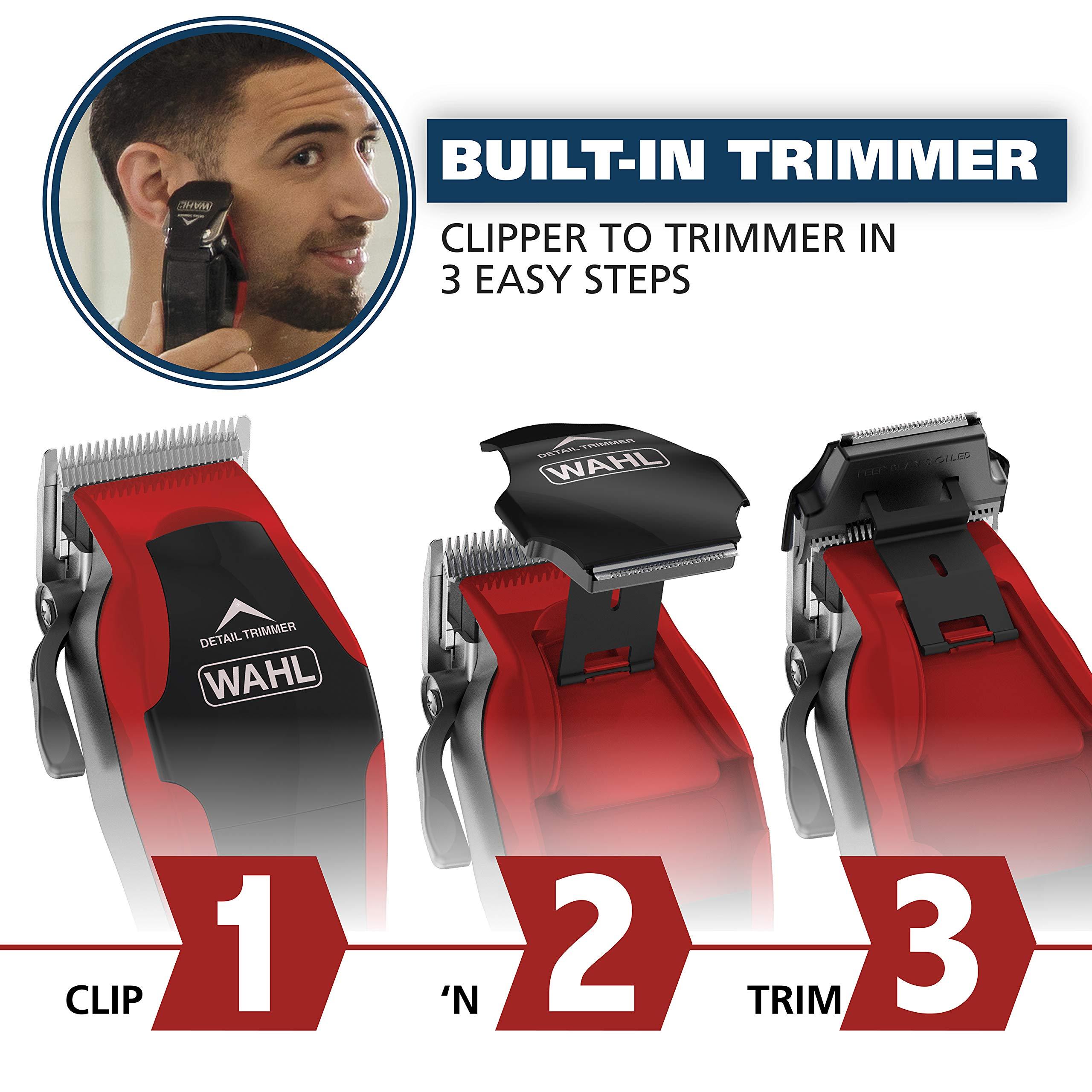 Wahl Wahl USA Clip N Trim 2 in 1 Corded Hair Clipper with Pop Up Trimmer Kit, The Perfect Hair Clippers for Mens Haircuts and Long Beard Touch Up Grooming 79900-1501P