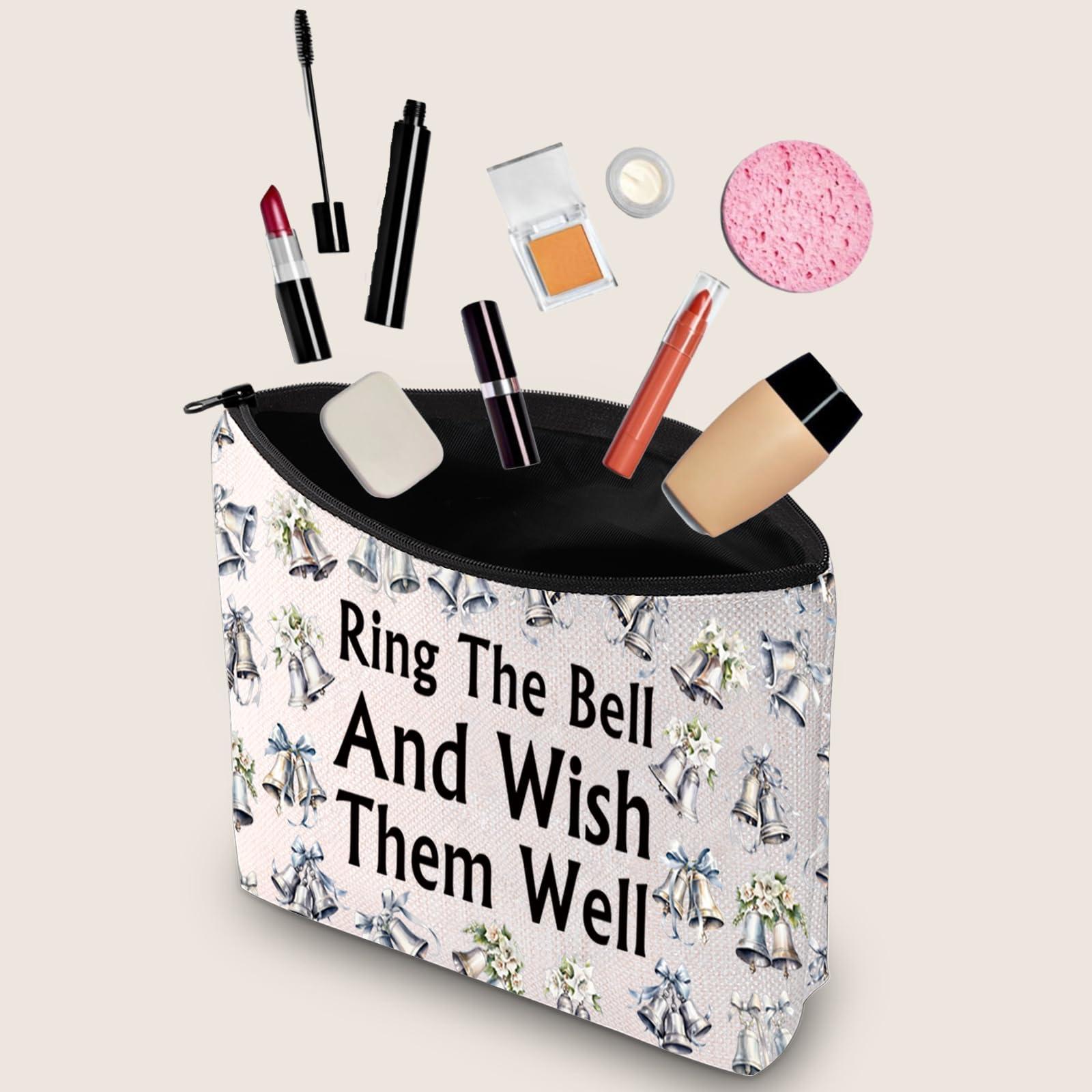 JXGZSO JXGZSO Wedding Bell Cosmetic Bag Ring The Bell And Wish Them Well Makeup Bag Country Wedding Gifts Bell Themed Gift