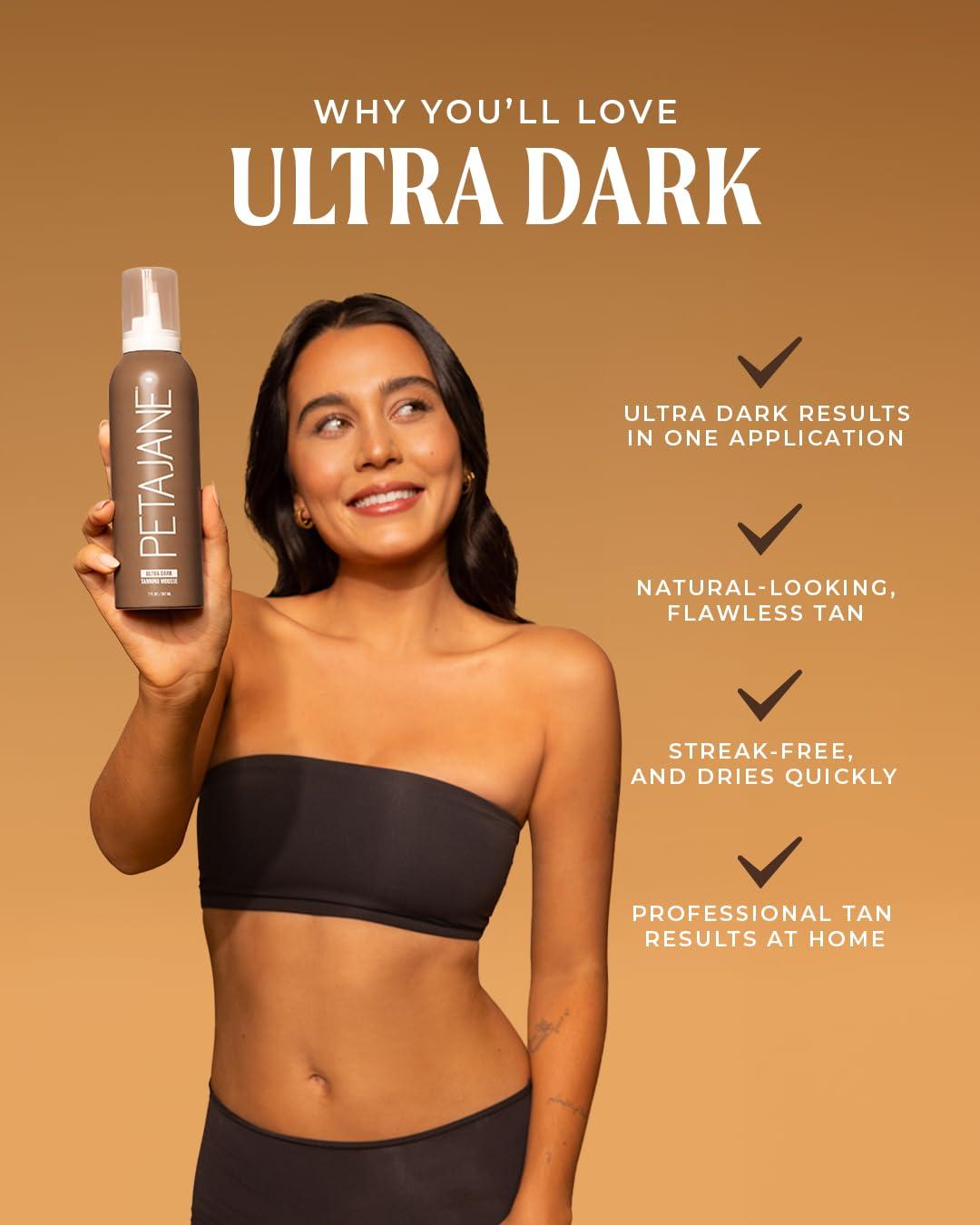 Peta Jane Ultra Dark Tanning Mousse 7oz - Sunless Self-Tanner for a Natural, Streak-Free Glow, Lightweight & Fast Absorbing, Non-Sticky, For All Skin Types, Vegan & Cruelty-Free