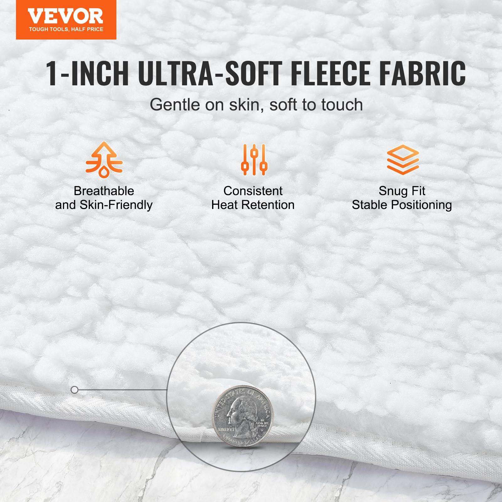 VEVOR VEVOR Massage Table Warmer Heating Pad, Professional SPA Massage Bed Warmer, 1" Thickened Fleece Heating Pad with 3-Level Timer, 8 Heat Settings, Overheat Protection for Massage Bed Spa, 72.8" x 30"