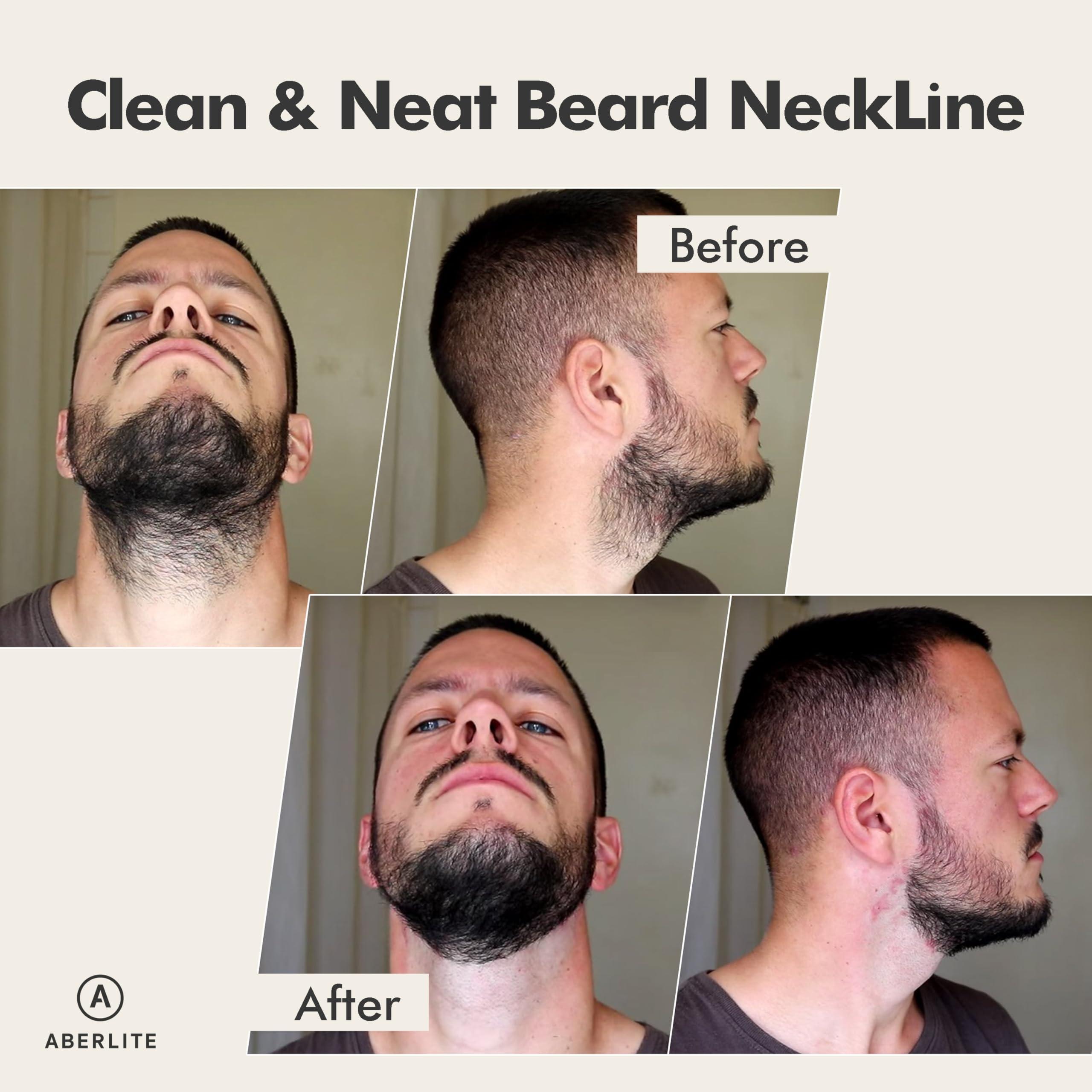 Aberlite Aberlite FlexShaper 2.0 - Beard Shaper for Men - Hands-Free & Flexible Neckline Guide - Beard Trimmer Tool - Lineup Stencil Kit - White