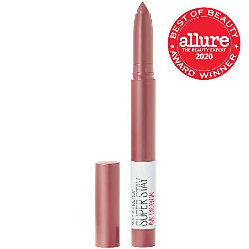 Maybelline New York Maybelline Super Stay Ink Crayon Lipstick Makeup, Precision Tip Matte Lip Crayon with Built-in Sharpener, Longwear Up To 8Hrs, Lead The Way, Pink Beige, 1 Count