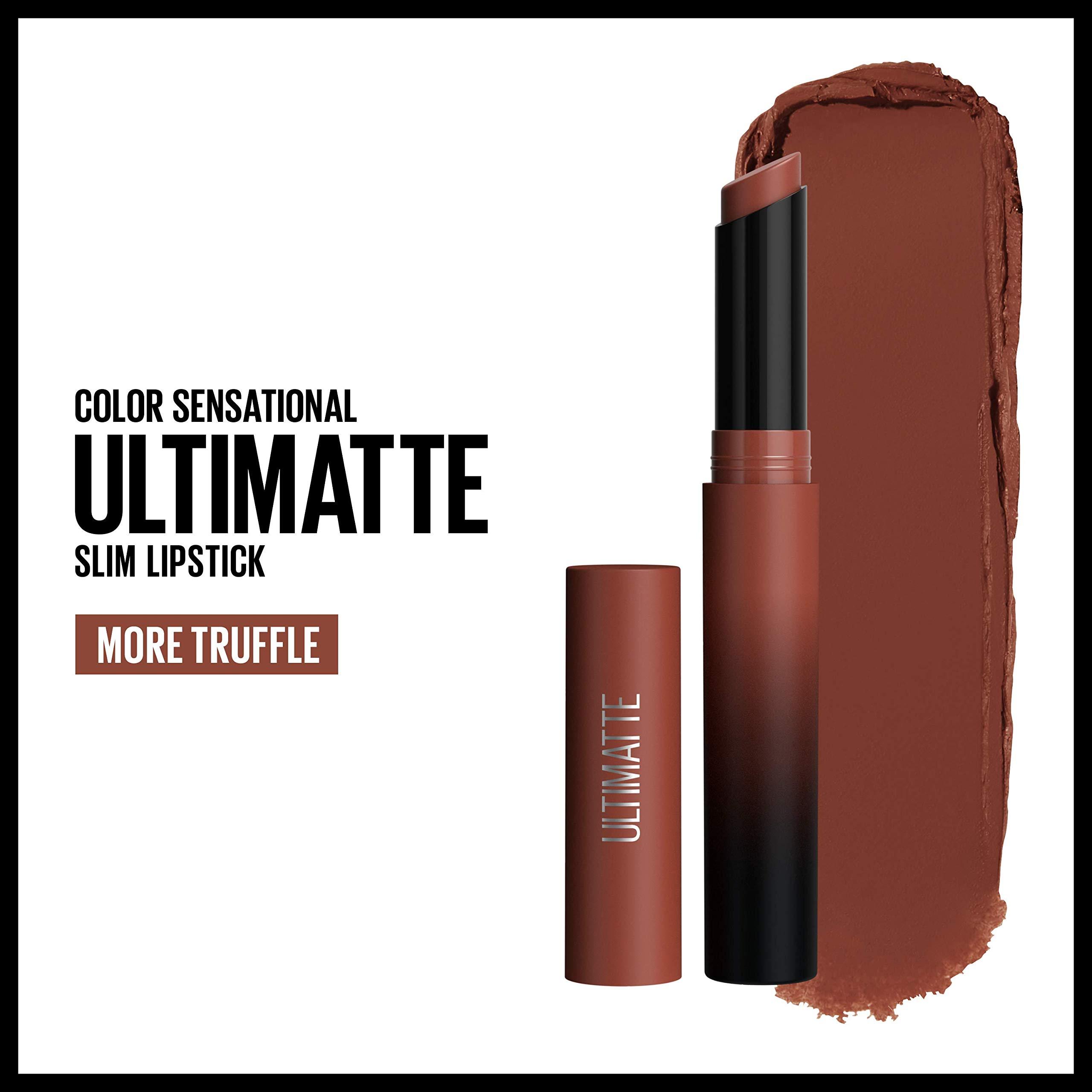 Maybelline New York Maybelline Color Sensational Ultimatte Matte Lipstick, Non-Drying, Intense Color Pigment, More Truffle, Cocoa Brown, 1 Count