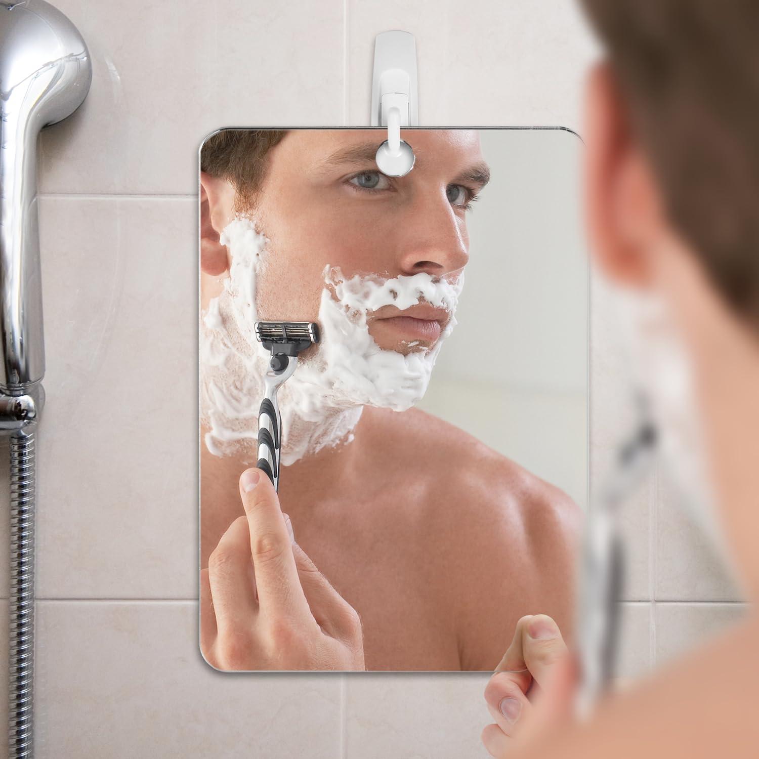 The Shave Well Company The Shave Well Company XL Anti-Fog Shaving Mirror | Fogless Hanging Bathroom Shower Mirror with Handheld Option for Men and Women | Fog Free & Includes Long-Lasting Removable Adhesive Hook