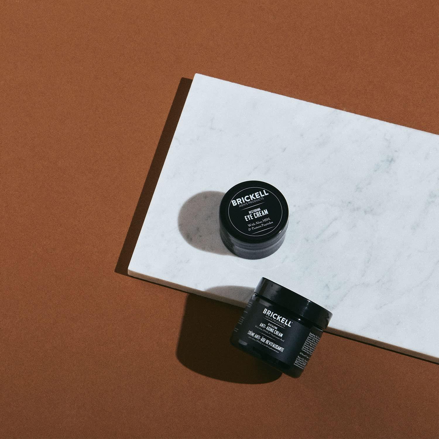 Brickell Men's Products Brickell Men\'s Ultimate Anti-Aging Routine, Anti-Wrinkle, Night Face Cream and Eye Cream to Reduce Puffiness, Wrinkles, Dark Circles, Under Eye Bags, Natural and Organic, Scented