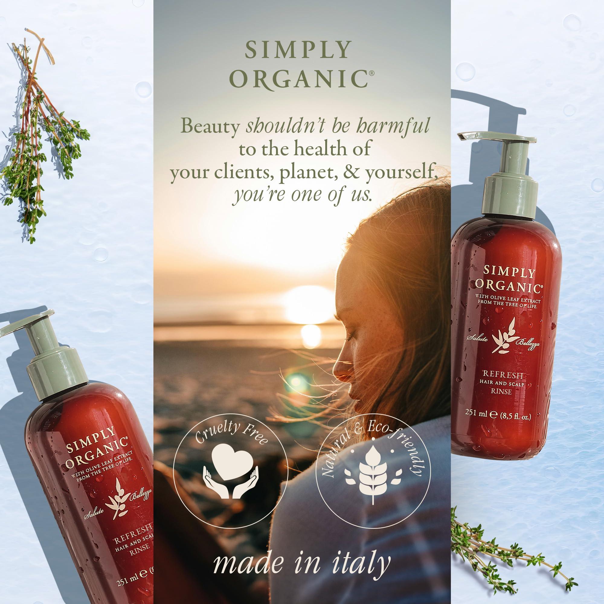 SIMPLY ORGANIC Hair Detox Clarifying Deep Conditioner Scalp Rinse, Made in Italy, All Natural Cruelty Free Hair Care for Women & Men, Rosemary, Sage & Olive Leaf Extract, PUMP NOT INCLUDED, 8.5 fl oz/251ml, REFRESH