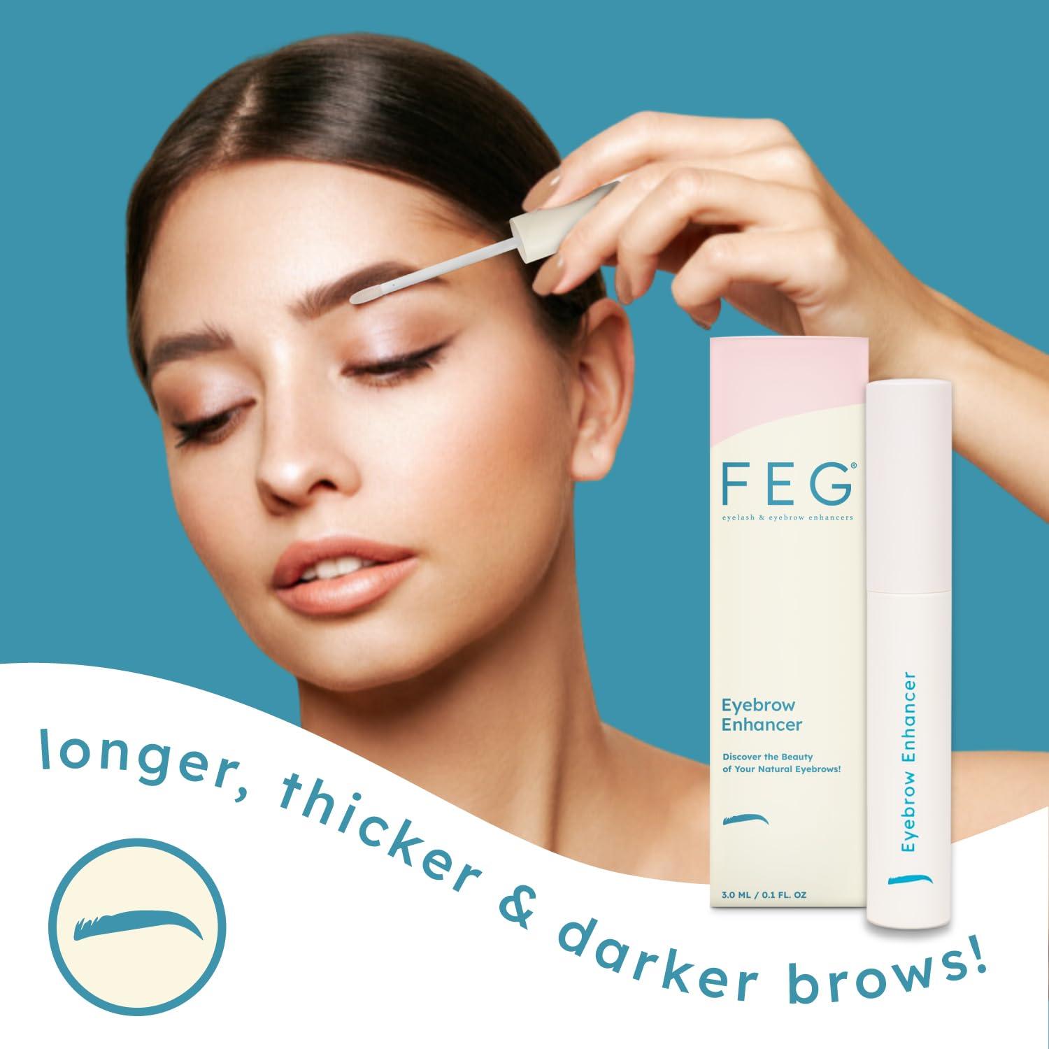 FEG FEG Eyebrow Enhancer Growth Serum for Thicker Brows | Natural Brow Enhancing Serum for Growing and Thickening Eyebrows | Stimulates Natural Growth | 3ml | Single Pack