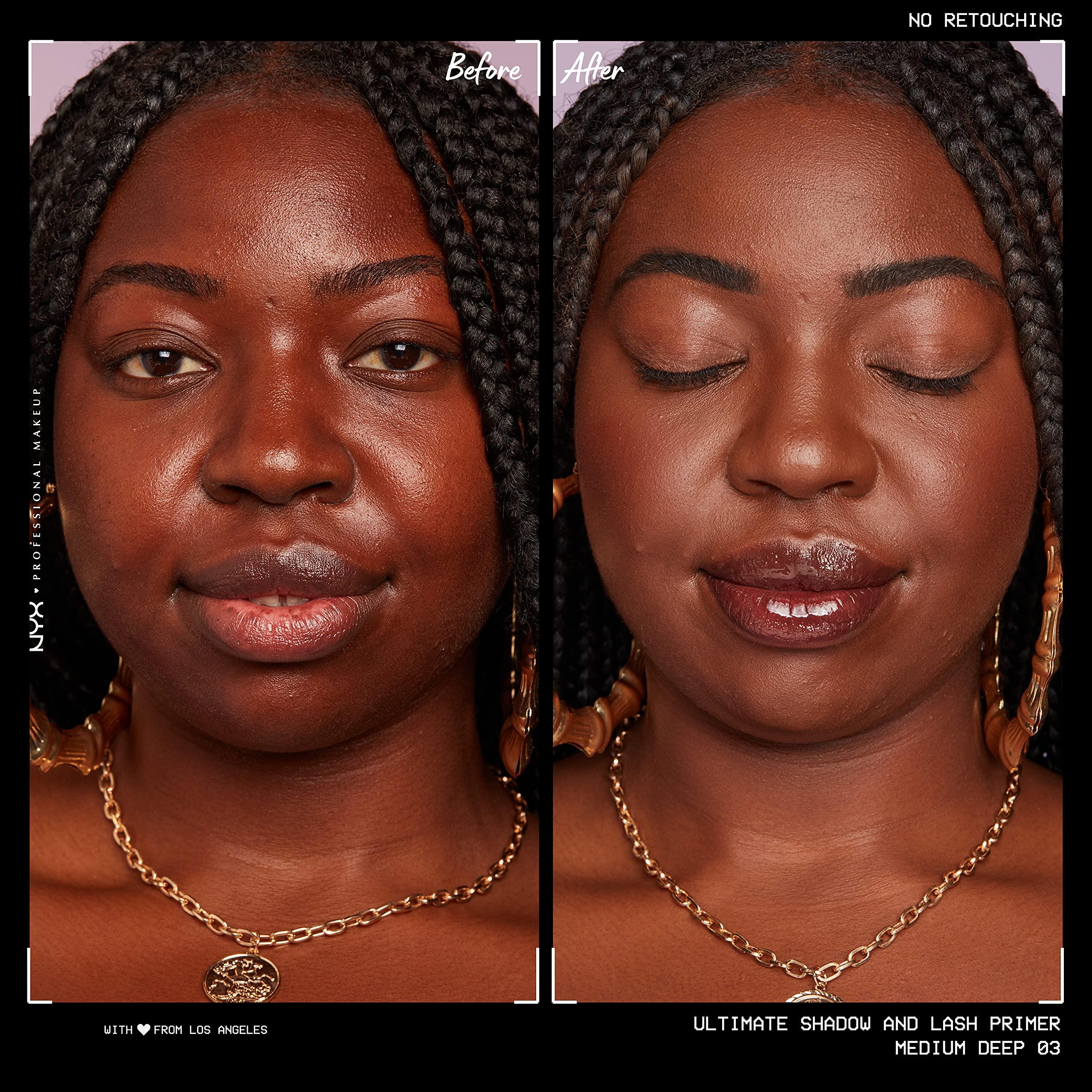 NYX PROFESSIONAL MAKEUP NYX PROFESSIONAL MAKEUP Ultimate Shadow & Liner Primer, Medium Deep + Epic Ink Liner, Black (2-Pack Bundle)