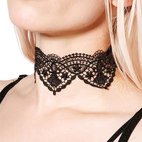 DoubleNine DoubleNine Lace Choker Collar Black Retro Gothic Hollow Tattoo Necklace Handmade Victorian Wedding Accessories for Women Girls