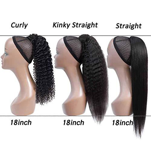 Bex Hair Human Hair Drawstring Ponytail Extension Afro Kinky Curly Ponytail for Black Women Wrap Drawstring Ponytail Hairpiece Thick with Clip in Binding Pony Tail (12 Inch, Kinky Curly (Magic))