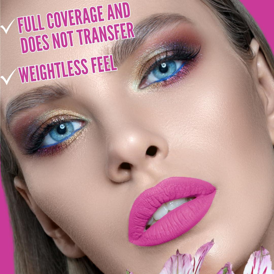 Mynena Mynena Hot Pink Matte Lipstick and Light Pink Lip Gloss