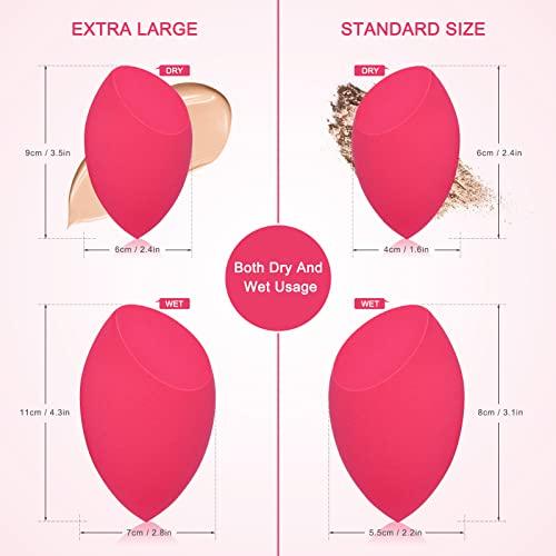OtNiap EXTRA LARGE 11CM Make Up Beauty Sponges Blender BIG for Face & BODY (1x Small 1x Large) -With 2 Sponge Holder- FASTER FLAWLESS APPLICATION for Foundation/Fake Tan/Powder/Blending/Setting/