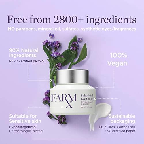 Farm Rx Farm Rx Bakuchiol Eye Cream - Vegan Revitalizing Cream to Reduce Dark Circles and Wrinkles Under and Around the Eyes, an Alternative to Retinol (30ml/1 fl oz) Clean Beauty