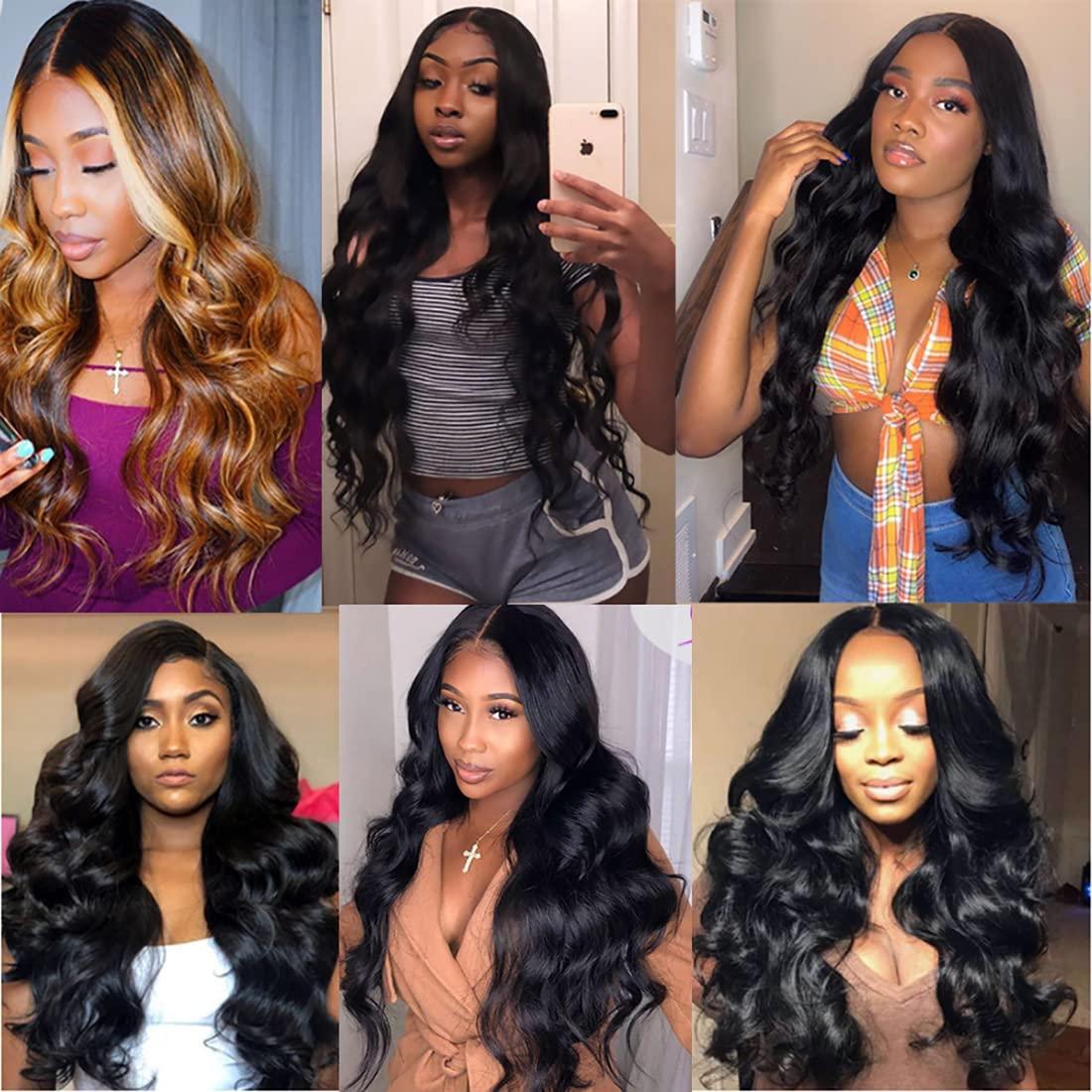 Chikamlty Long Bundle 32 Inch Human Hair Bundles Body Wave 1 Bundle Brazilian Virgin Hair Bundles Body Wave One Bundle Natural Color Hair Extension Single Bundle