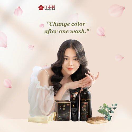 DAIZHADEASY DAIZHADEASY Komi Shampoo Japan 500mL Authentic Japanese Hair Dye Shampoo (6 Colors) (Brown Black)