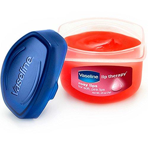 gHTN 2 Vaseline Therapy Lip Balm 0.25 Oz Rosy Flavor Petroleum Jelly Mini Jar Lipbalm