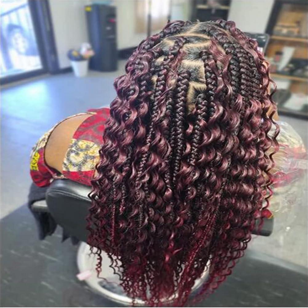 Kiss darling LASHES Hair Bulk Brazilian Human Hair Bulk for Braids Deep Wave Curly Bulk Human Hair for Braiding No Weft Deep Wave Virgin Human Braiding Hair 22inch 99J# (Wine Red)