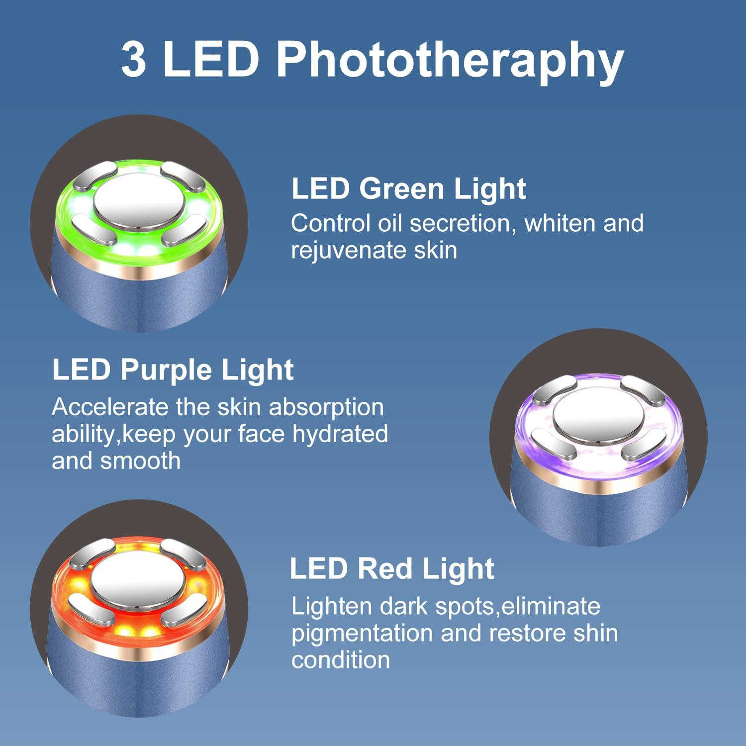 MiSMON MiSMON High Frequency Facial Machine, 5 in 1 Mutifunctional Facial Massager Skin Tightening Light Theraphy Machine for Face