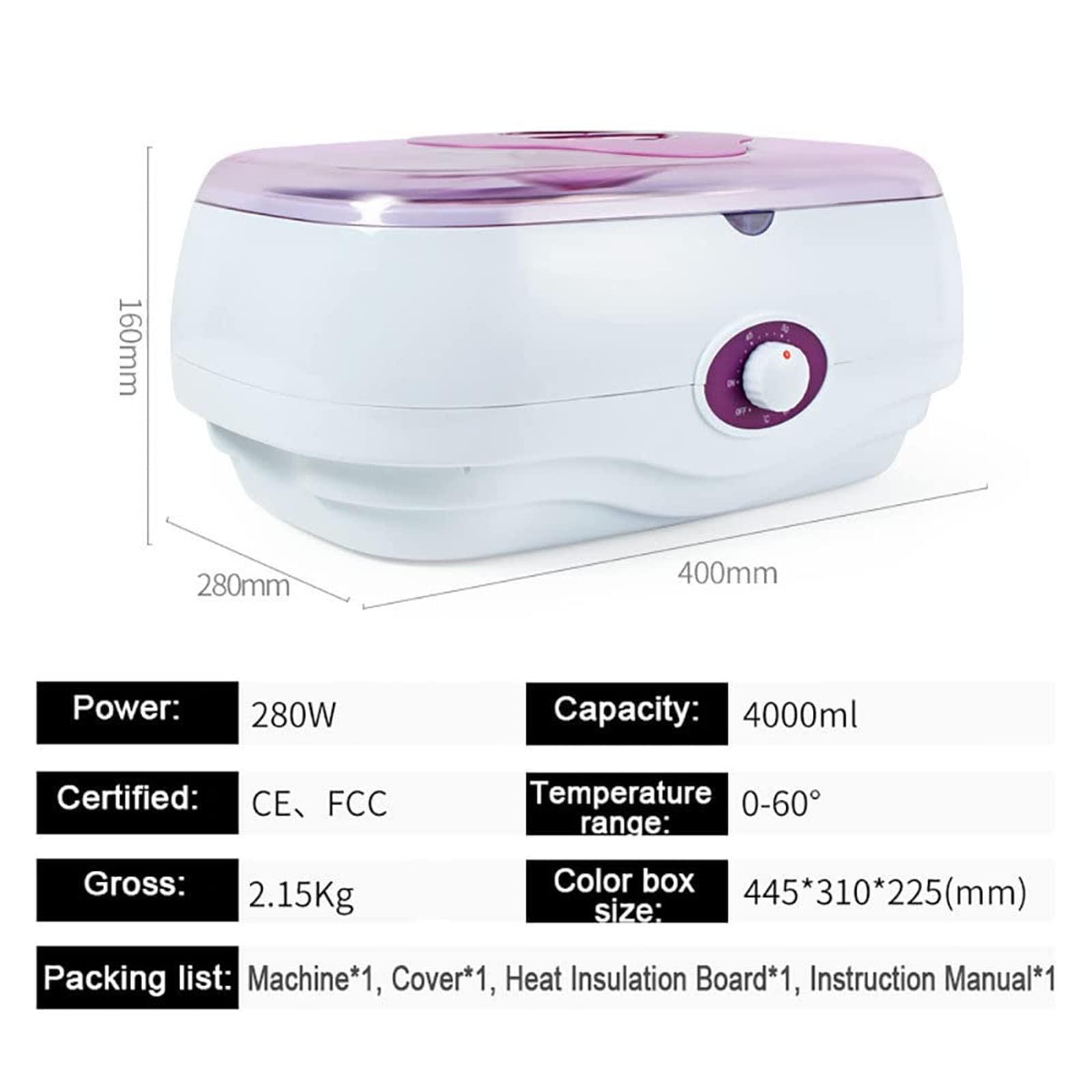 Jrcfnss Jrcfnss Paraffin Wax Machine for Hand Foot, 4L High Capacity Paraffin Wax Warmer Wax Heater, 0-60 C Adjustable Paraffin Bath for Moisturise and Renew The Skin, Home Beauty Salon, Black