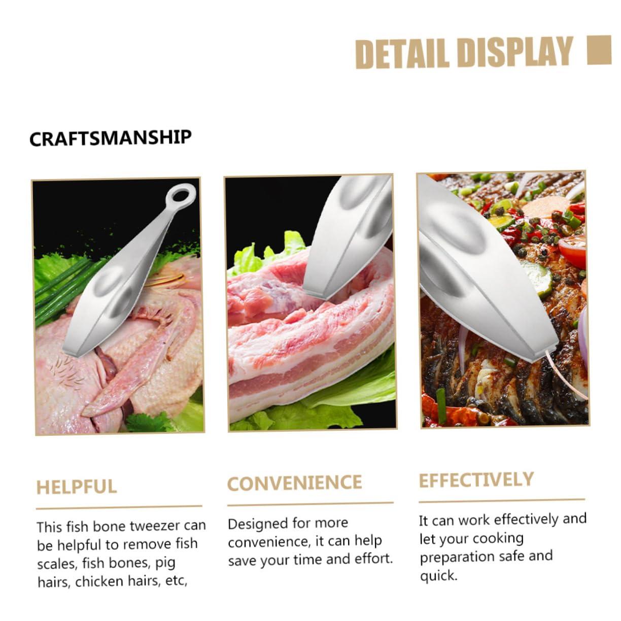 FOMIYES 3pcs Hair Removal Clip Pincer Puller Fish Bone Clip Pigs Hair Removers Poultry Tweezer Fish Bone Clamp Bone Pluck Tweezer Hair Removing Tweezer Food Hair Tweezer Kitchen Gadget