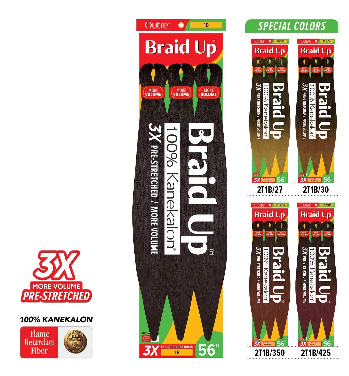 Outre Outre Braid Up - Pre Stretched Braid 56" 3X (3Packs, 2T1B/425)
