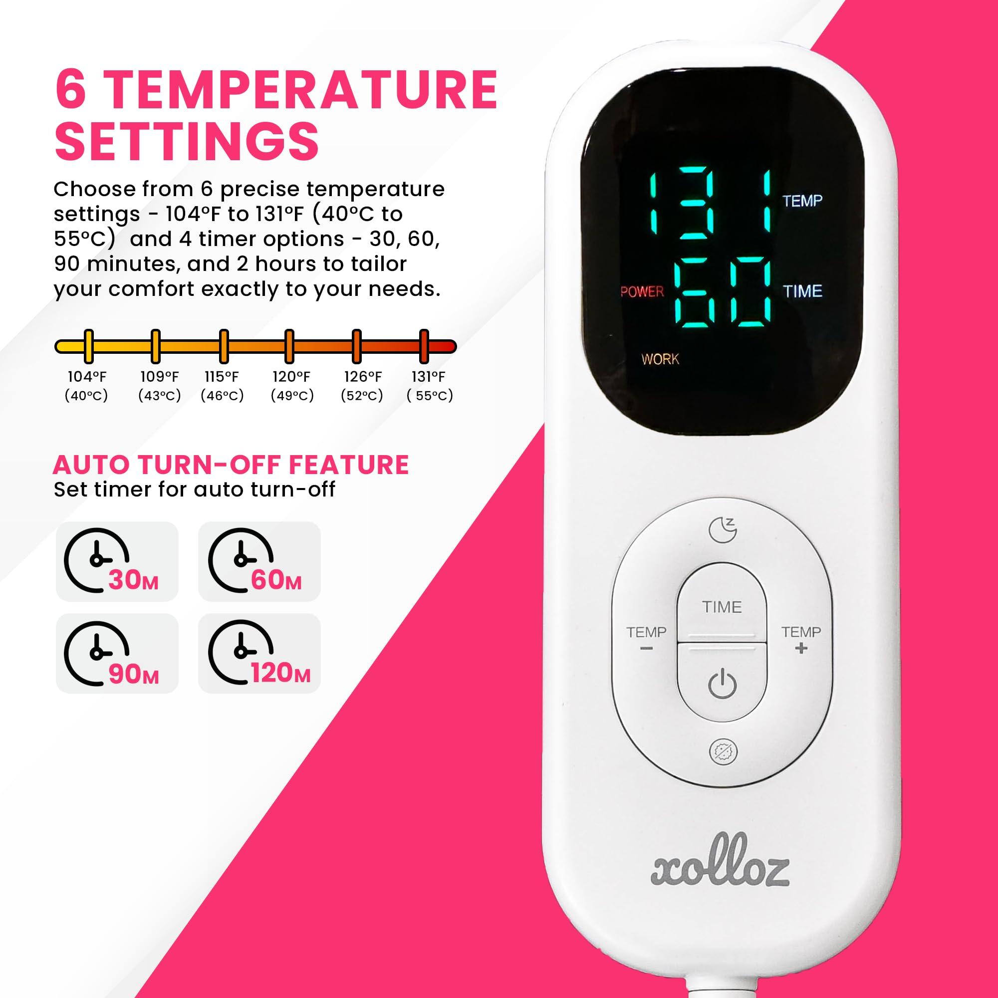 XOLLOZ Massage Table Warmer Heating Pad Heated Massage Table Pad with Adjustable Temperature (104F-131F), Auto Shut-Off Timer, Dense Coil Heating, Sherpa Fabric, 71"x31" (180x78 cm) Massage Heating Pad