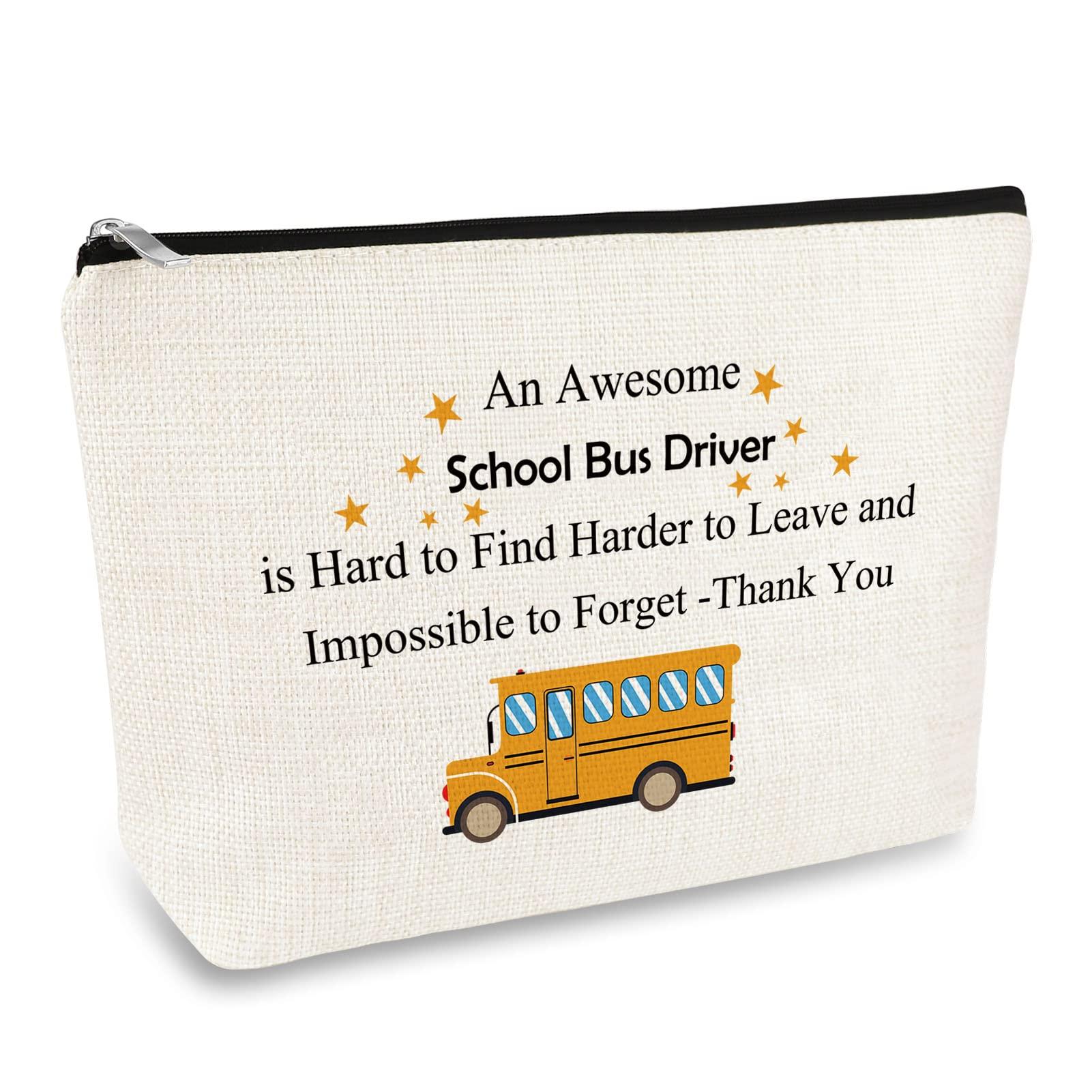Mikela School Bus Driver Appreciation Gifts Bus Driver Makeup Bag Gifts For Women Thank You Gift for Bus Driver Cosmetic Bag School Bus Driver Christmas Retirement Gift Back to School End Of Term School Gift