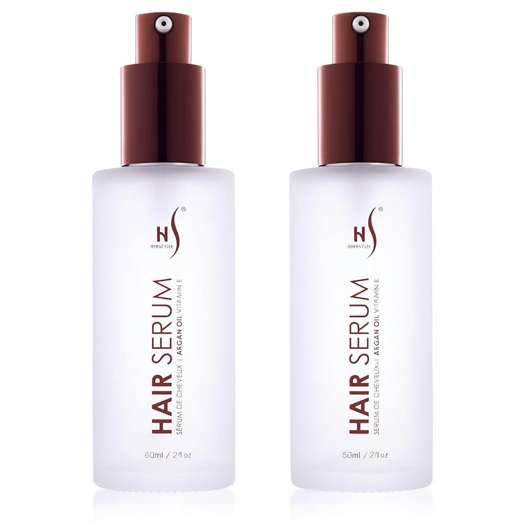 HerStyler Herstyler Argan Oil Serum for Natural Shine - Anti-Frizz Straightening Serum for Damaged Tresses (Pack of 2)