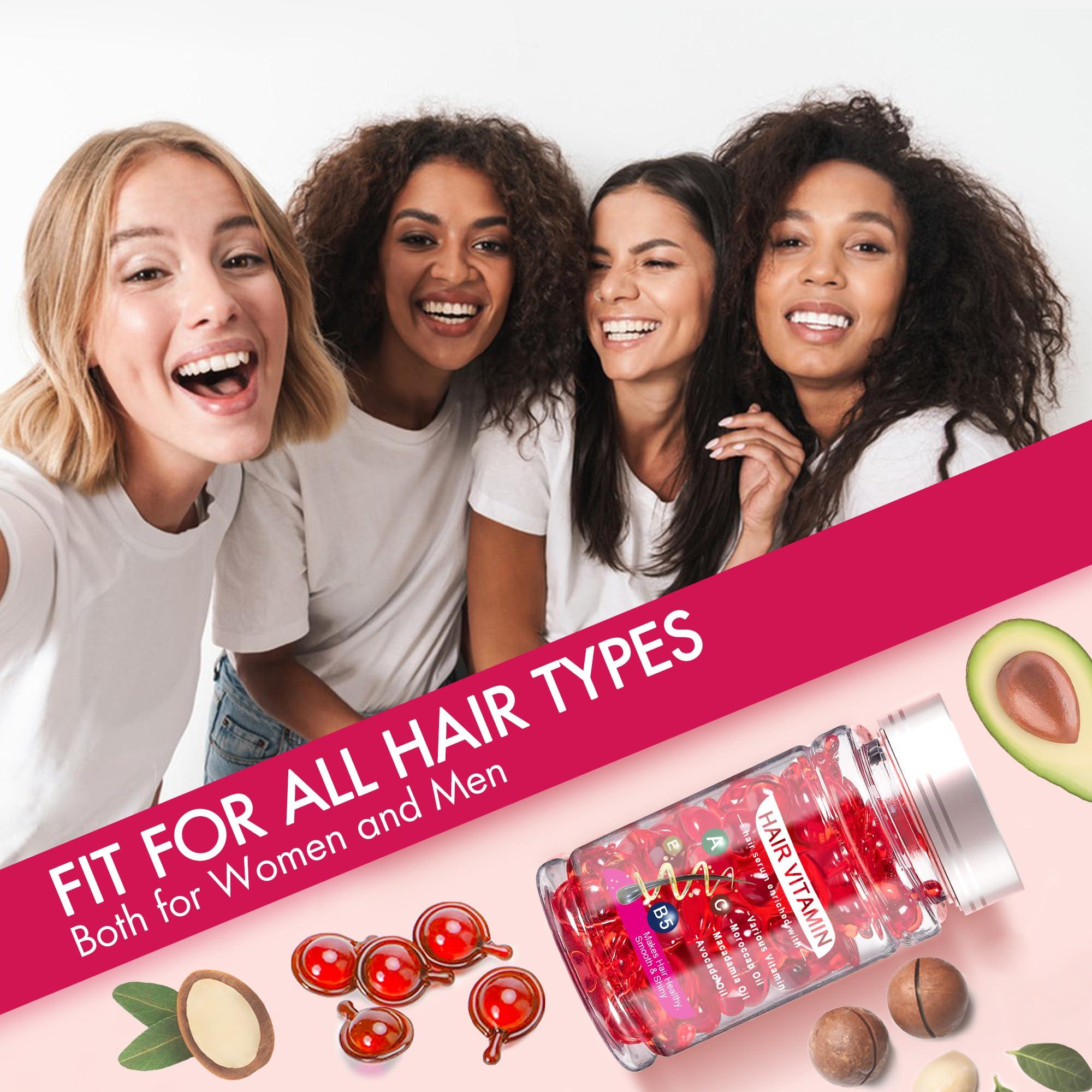 MISICH MISICH Hair Serum for Frizzy & Dry Hair, Hair Treatment Oil for Damaged Hair, Hair Vitamin Oil Capsules with Argan, Avocado, Moroccan Oil, Anti Frizz Leave in Conditioner with Vitamin A, C, E & B5