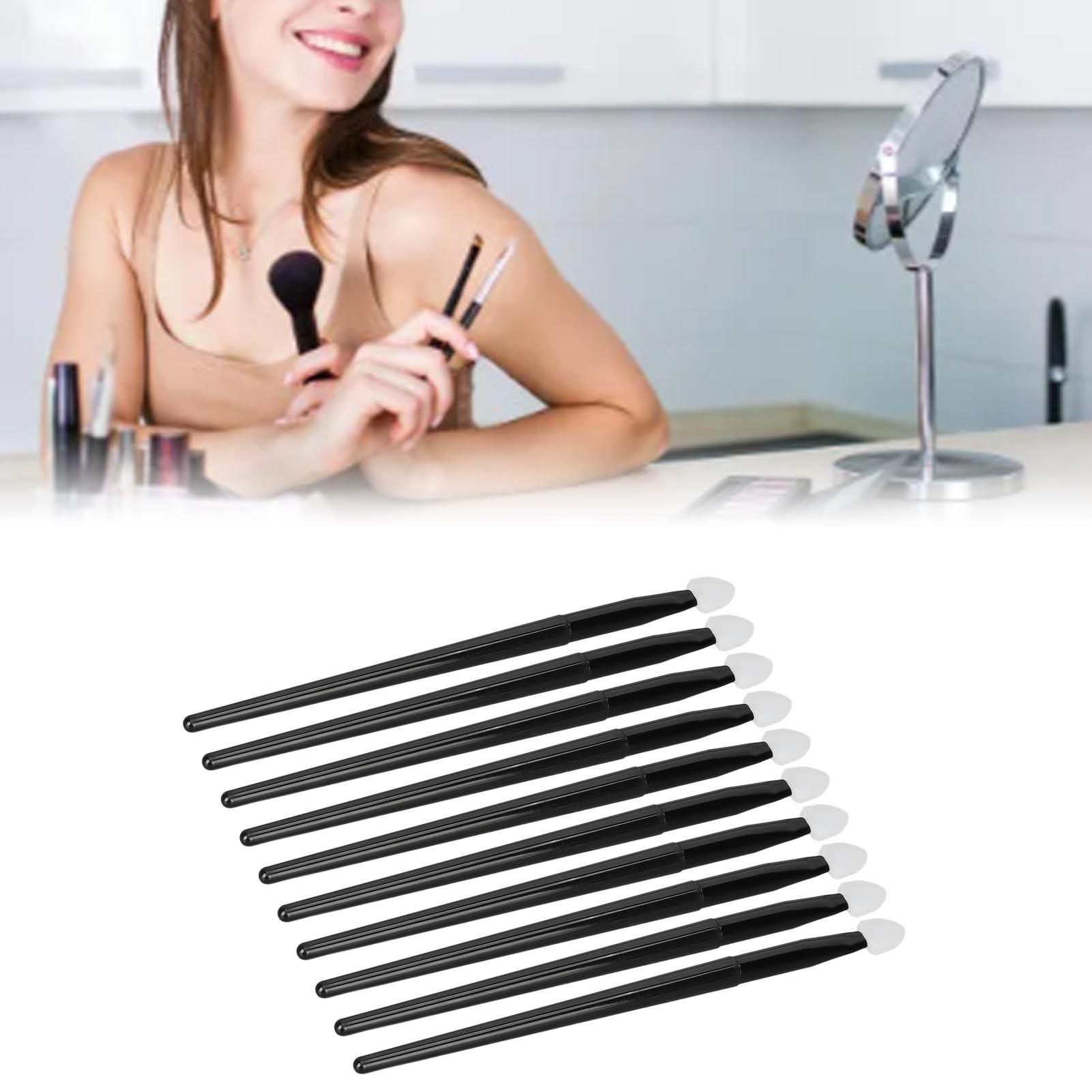 Tyenaza Tyenaza 10pcs Eye Brush, Silicone Eyeshadow Brush Kit Portable Silicone Eye Makeup Applicator for Eyebrow Powder Eyeliners