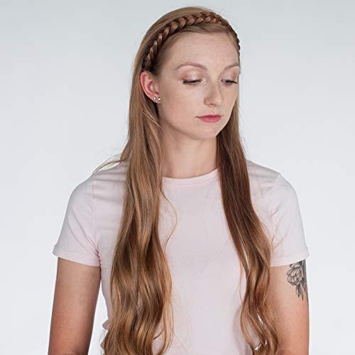 MADISON BRAIDS Madison Braids 2 Pack Women's Lulu Two Strand Headband Hair Braid Synthetic Hair Piece Extension - Golden Red