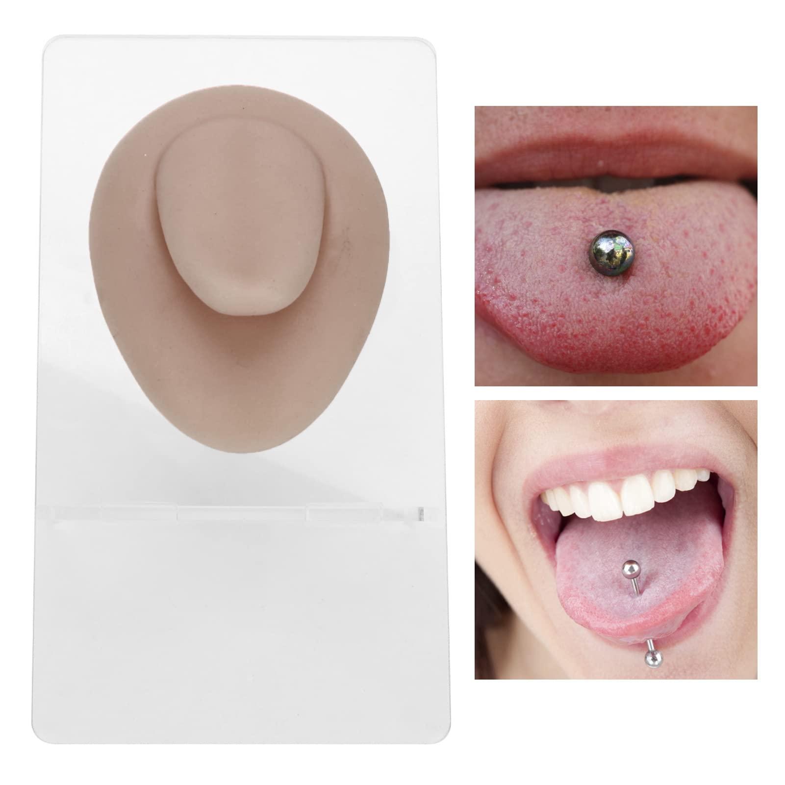 AMONIDA Piercing Body Model, 3D Vivid Silicone Piercing Practice Model, for Eyebrow Piercing, Nose Piercing, Lip Piercing, Tongue Piercing, Navel Piercing, Ear Piercing(Deep Skin Color)