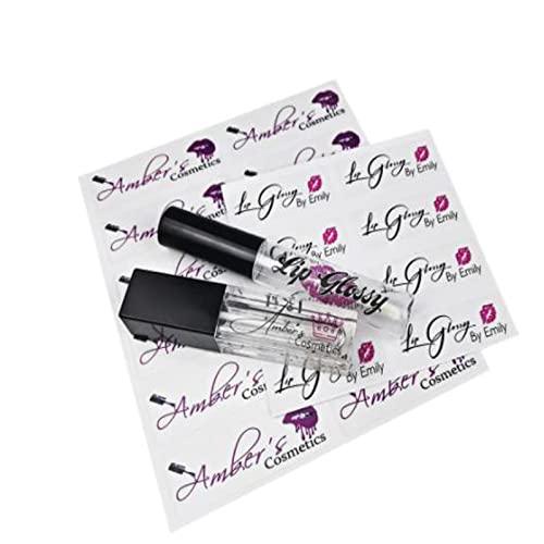 HHWY HHWY 100PCS Clear Lip Gloss Labels Personalized Custom Logo Eyelash Stickers for Lip Stick DIY Personalized Transparent Chapstick Labels Lip Balm (1x3cm)