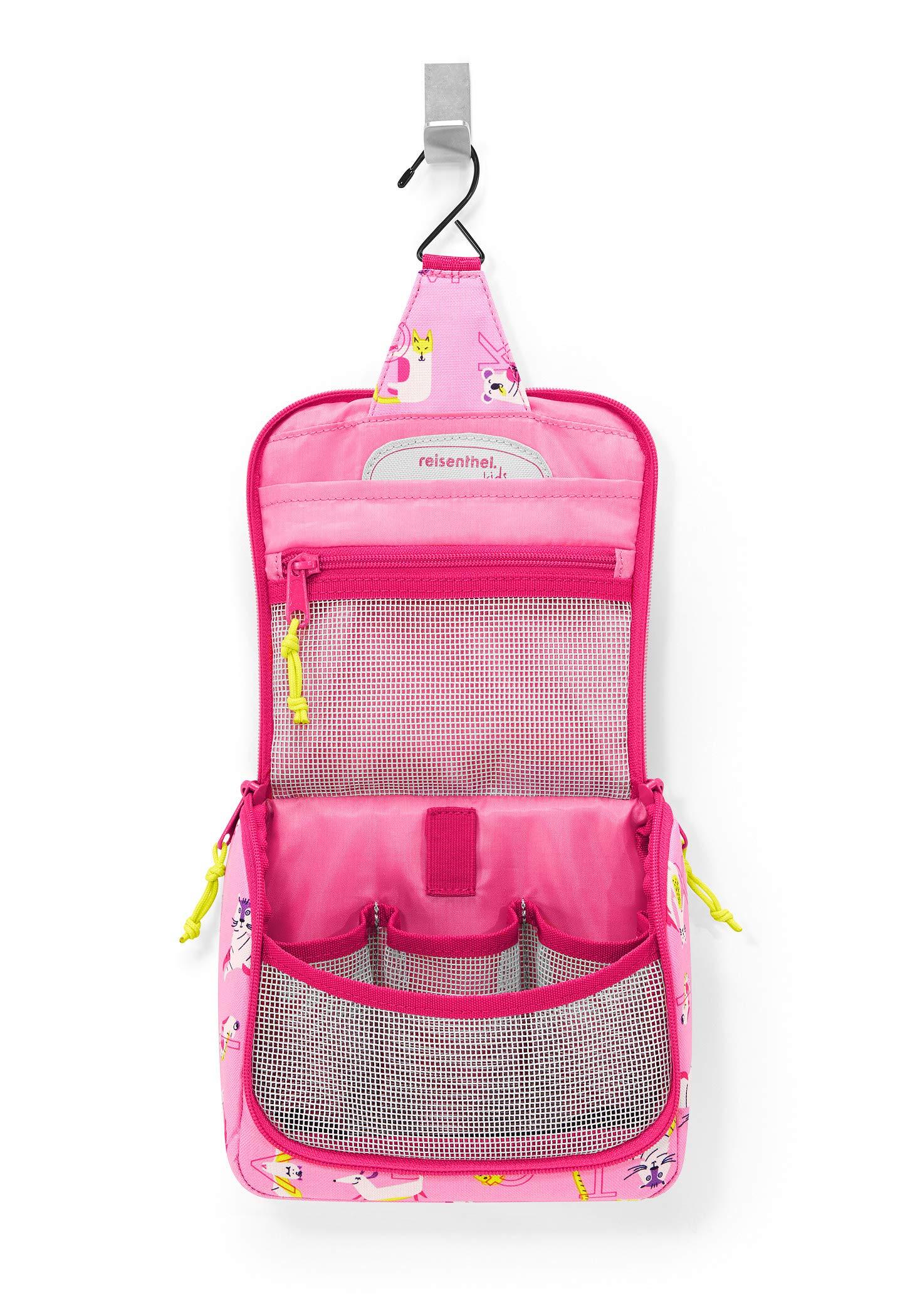 reisenthel reisenthel Toiletbag S Kids, Small Hanging Travel Toiletry Organizer, ABC Friends Pink