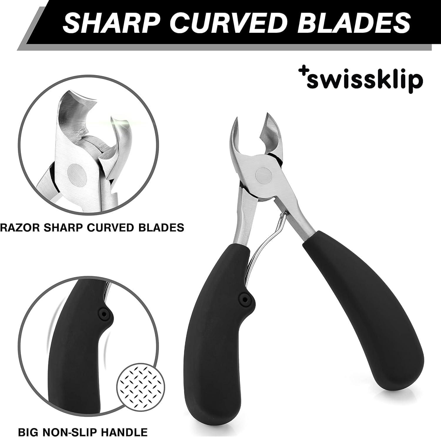 Swissklip Swissklip Nail Care Bundle I Heavy Duty Toenail Clippers for Seniors Thick Toenails I Medi-Care Toenail Stick I Natural Solution for Healthy Nails I 360 Nail Clipper