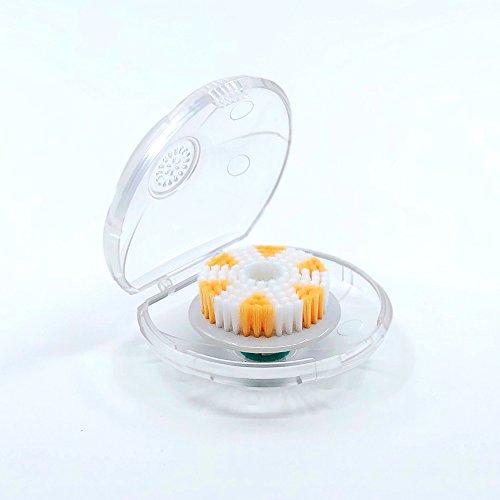 Tao Clean TAO Clean Replacement Exfoliator Brush Head, Replacement Head (1 Head) – Exfoliating Brush Replacement Head for the TAO Clean Electric Face Cleansing Brush and Cleaning Station, White/Orange