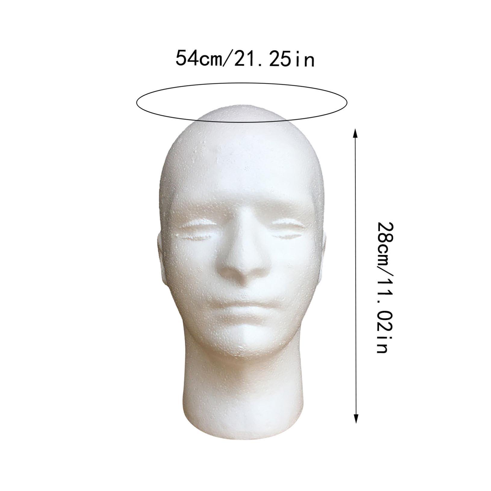Generic Foam Head Male Styrofoam Head Foam Mannequin Head Stand Wig Mannequin Head for Wigs Wig Head Foam Wig Head Stand Male Mannequin Head Foam Heads for Wigs Display Holder Hats Glasses Display Stand (6PCS)