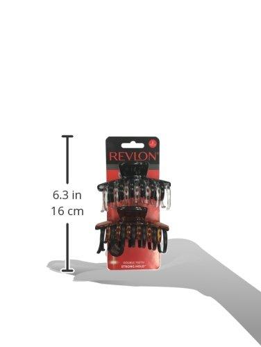 REVLON Revlon Strong Hold Hair Claw Clips, For Women, Brown/Black, 2 Count (Pack of 2)